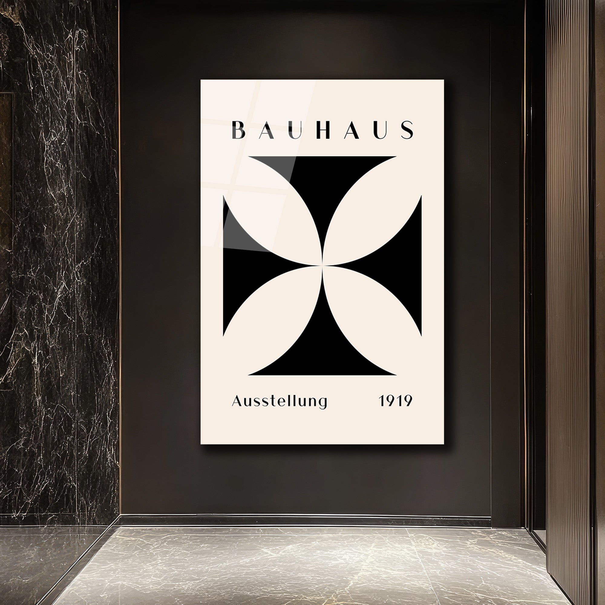 Bauhaus 1919 Sergisi Modern Estetik Cam Tablo