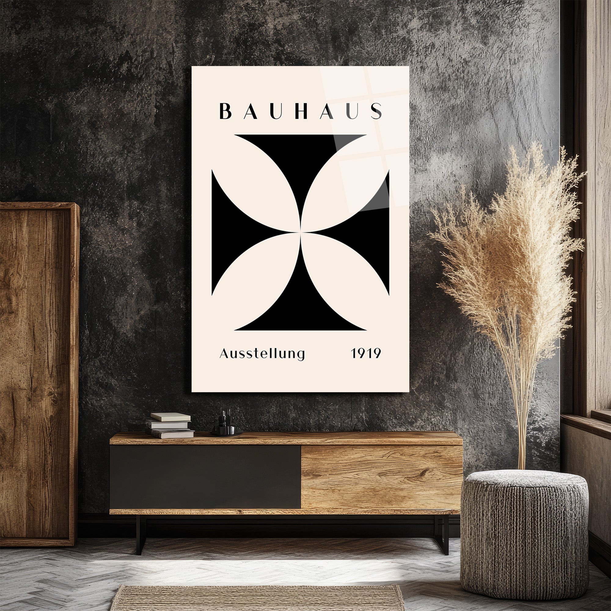 Bauhaus 1919 Sergisi Modern Estetik Cam Tablo
