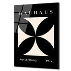 Bauhaus Minimalist Geometrik Cam Tablo - Siyah Beyaz Sanat Eseri
