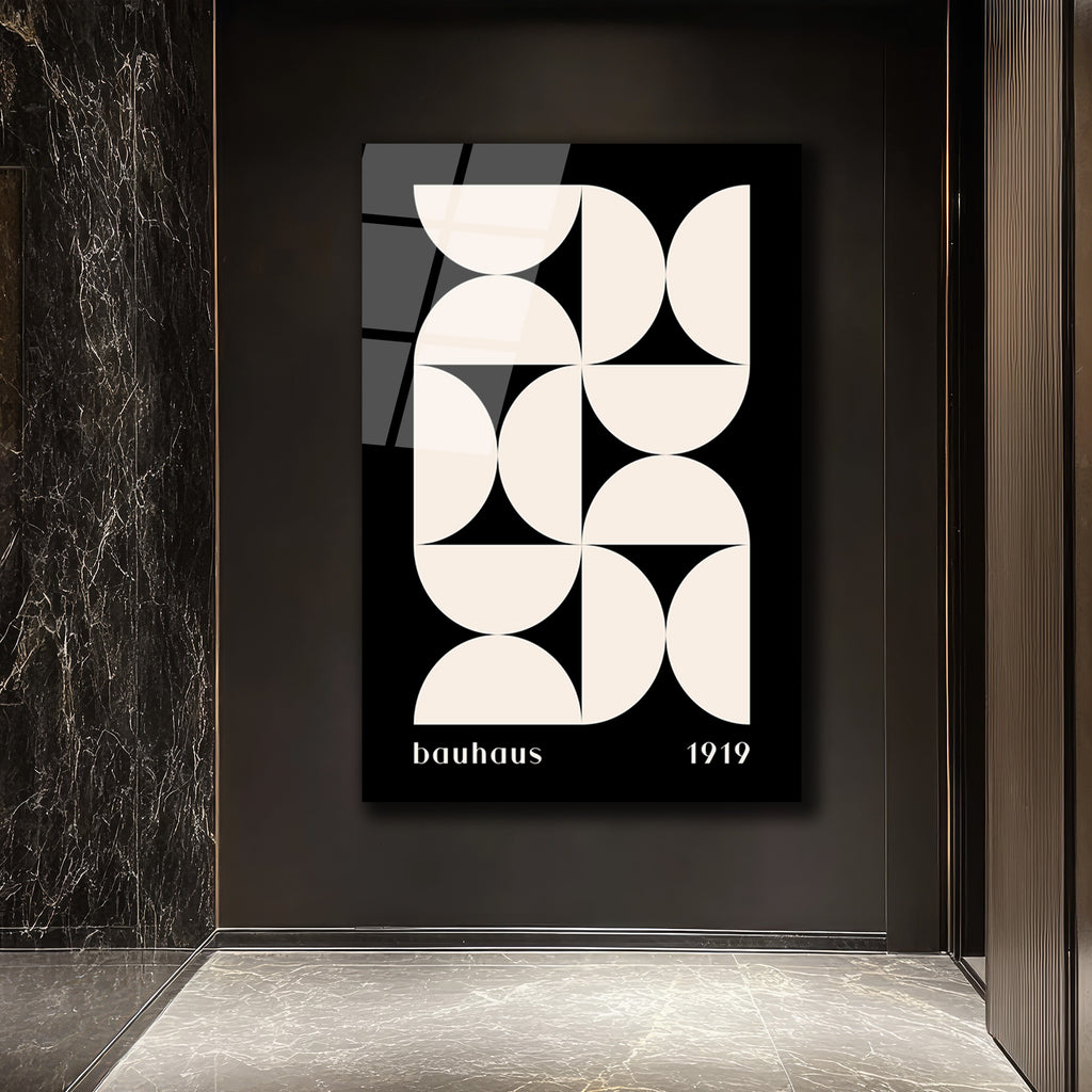 Bauhaus 1919 Minimalist Cam Tablo: Modern Sanatın Zamansız Dokunuşu