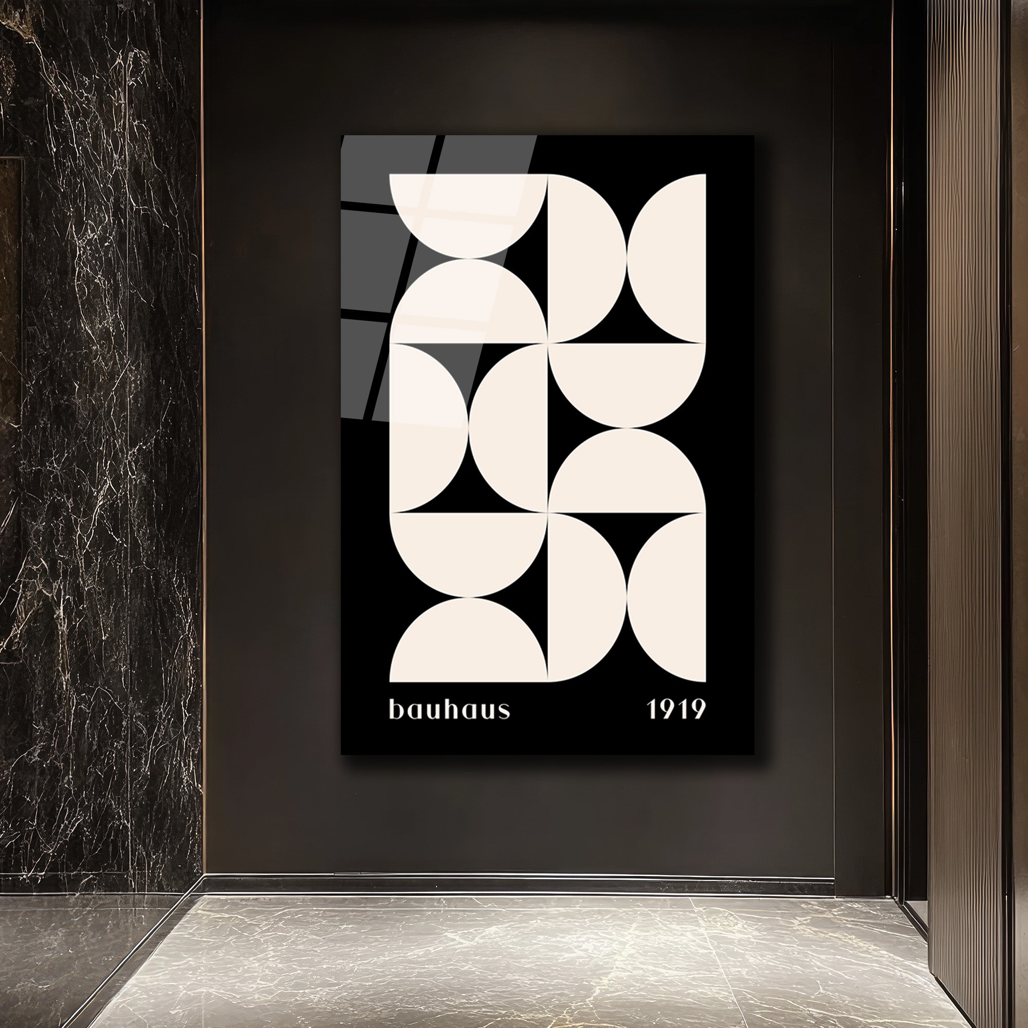 Bauhaus 1919 Minimalist Cam Tablo: Modern Sanatın Zamansız Dokunuşu