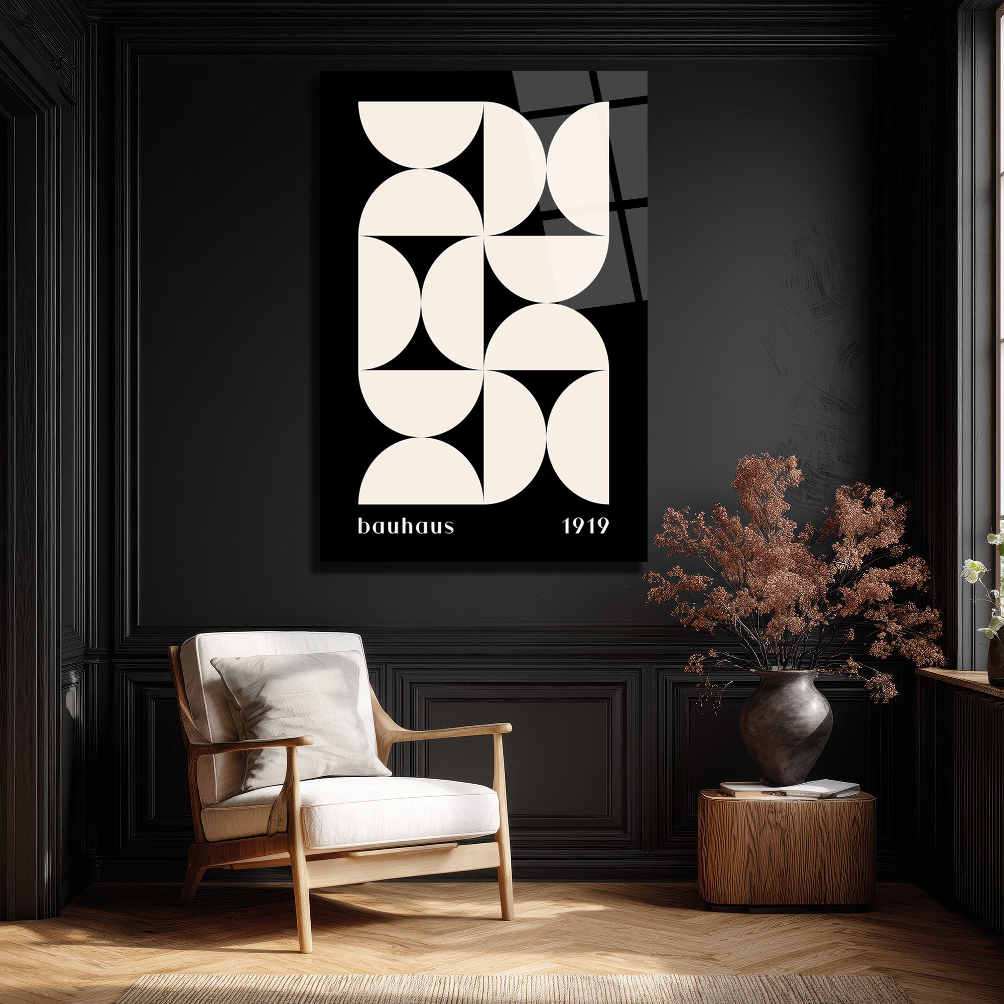 Bauhaus 1919 Minimalist Cam Tablo: Modern Sanatın Zamansız Dokunuşu