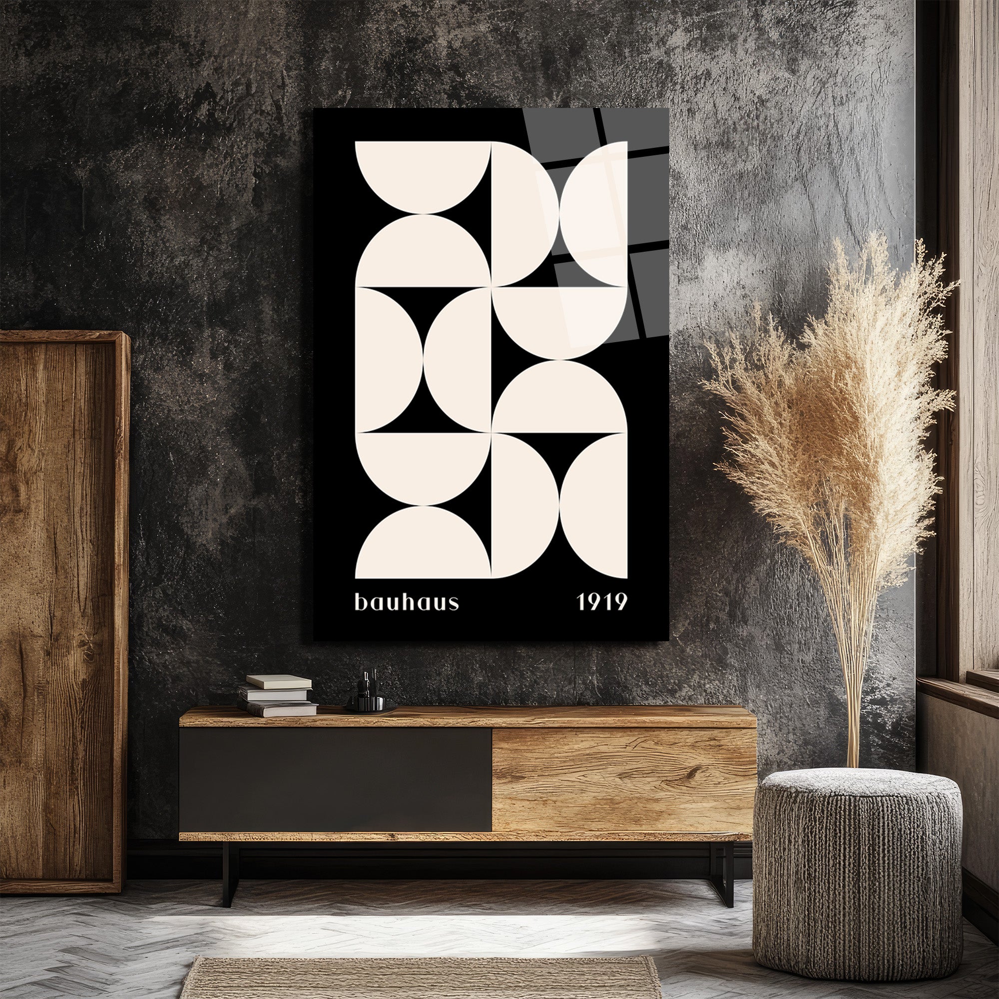 Bauhaus 1919 Minimalist Cam Tablo: Modern Sanatın Zamansız Dokunuşu