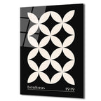 Bauhaus 1919 Geometrik Minimalist Desenli Cam Tablo