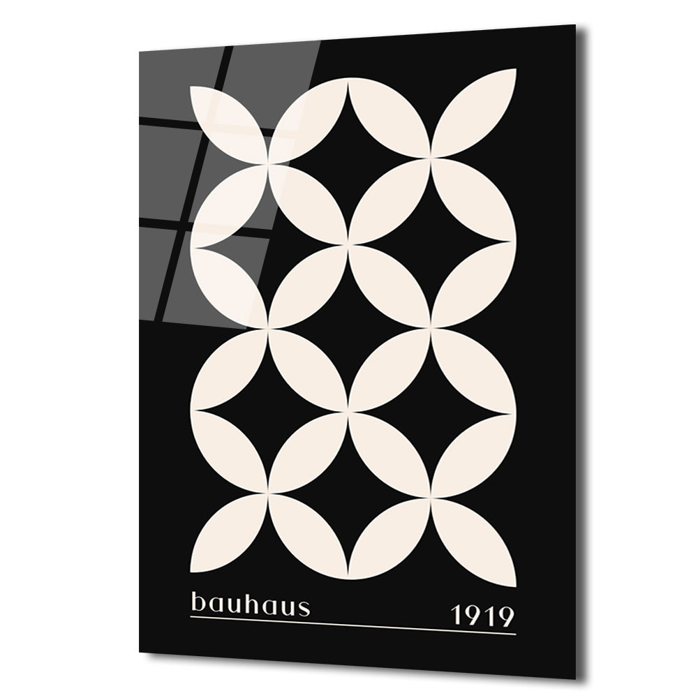 Bauhaus 1919 Geometrik Minimalist Desenli Cam Tablo
