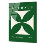 Bauhaus 1919 Yeşil Geometrik Desenli Modern Cam Tablo