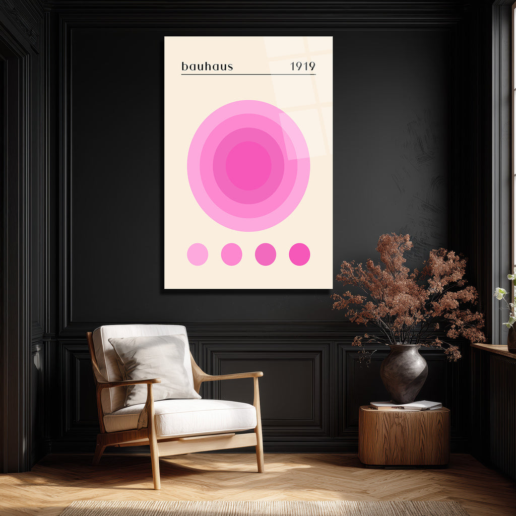 Bauhaus 1919 Pembe Daireler Modern Tasarım Cam Tablo