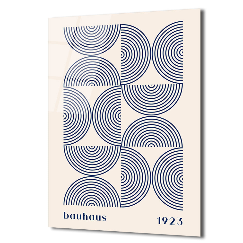 Bauhaus Minimalist Geometrik Sanat Cam Tablo