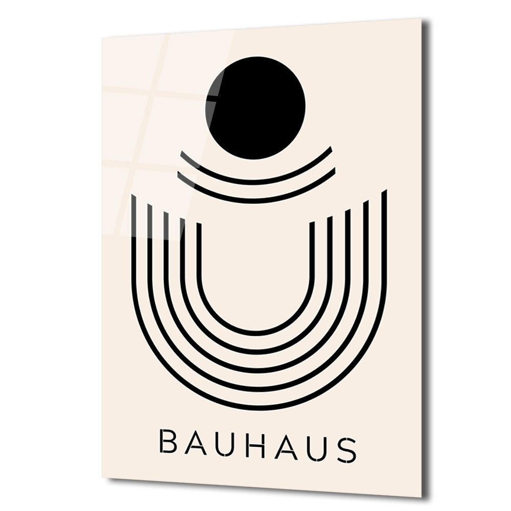 Bauhaus Minimalist Geometrik Sanat Cam Tablo