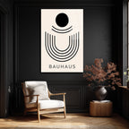 Bauhaus Minimalist Geometrik Sanat Cam Tablo
