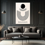 Bauhaus Minimalist Geometrik Sanat Cam Tablo