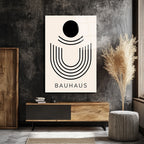 Bauhaus Minimalist Geometrik Sanat Cam Tablo