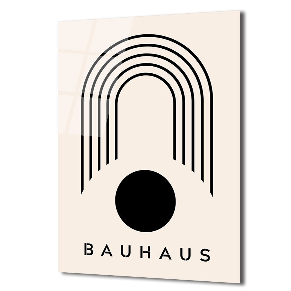 Bauhaus Siyah Geometrik Minimalist Cam Tablo