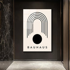 Bauhaus Siyah Geometrik Minimalist Cam Tablo