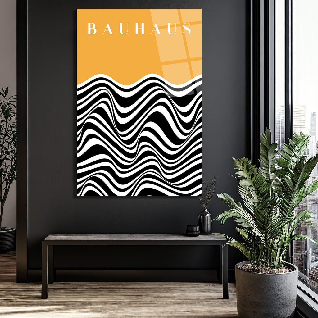 Bauhaus Dalgalar Cam Tablo: Optik Sanatın Modern Dokunuşu