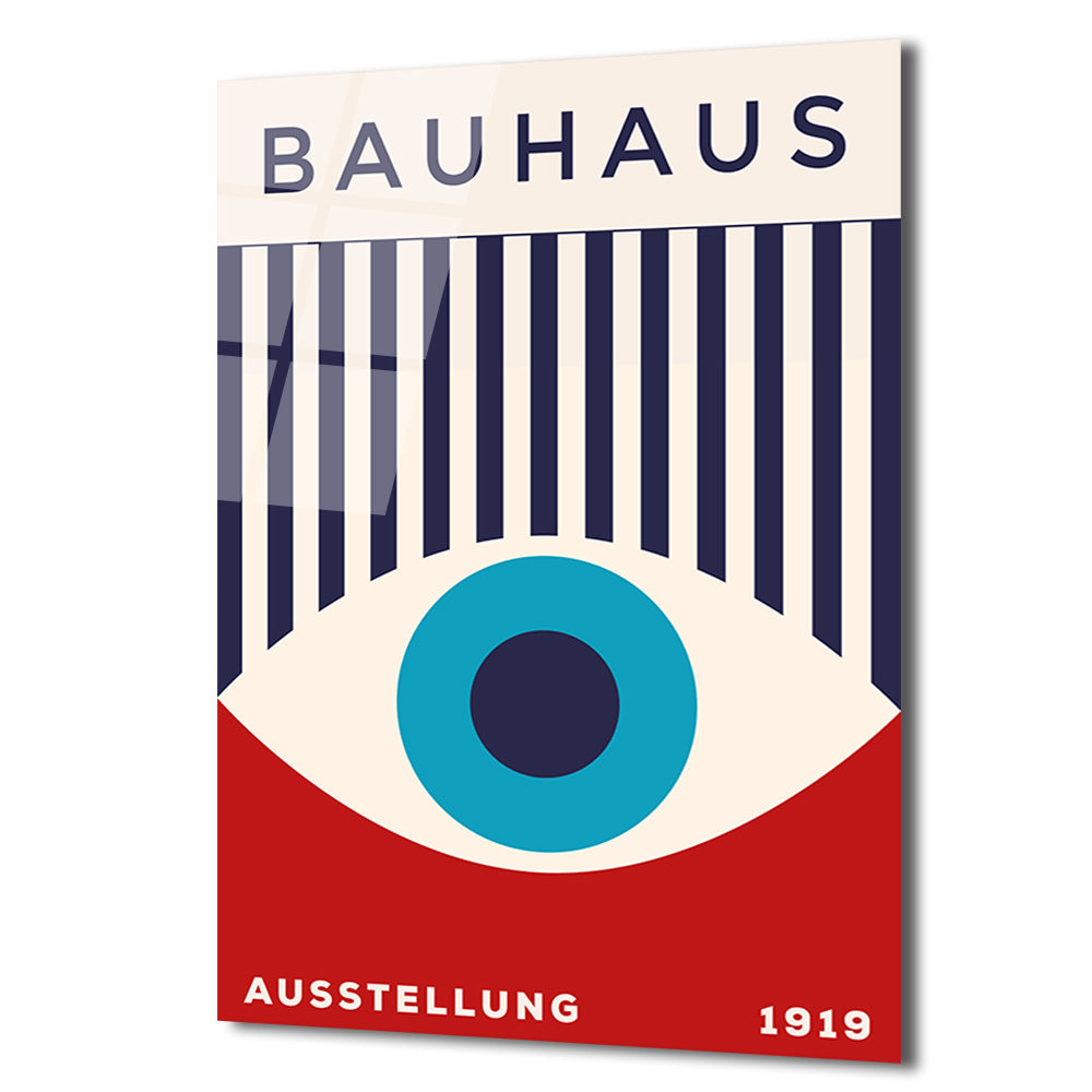 Bauhaus Göz Sanatı Temalı Modern Cam Tablo