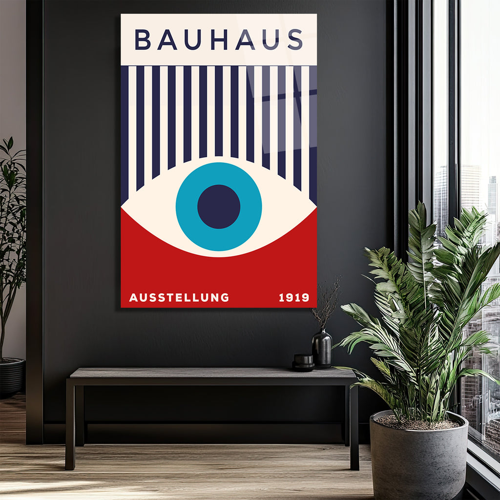 Bauhaus Göz Sanatı Temalı Modern Cam Tablo