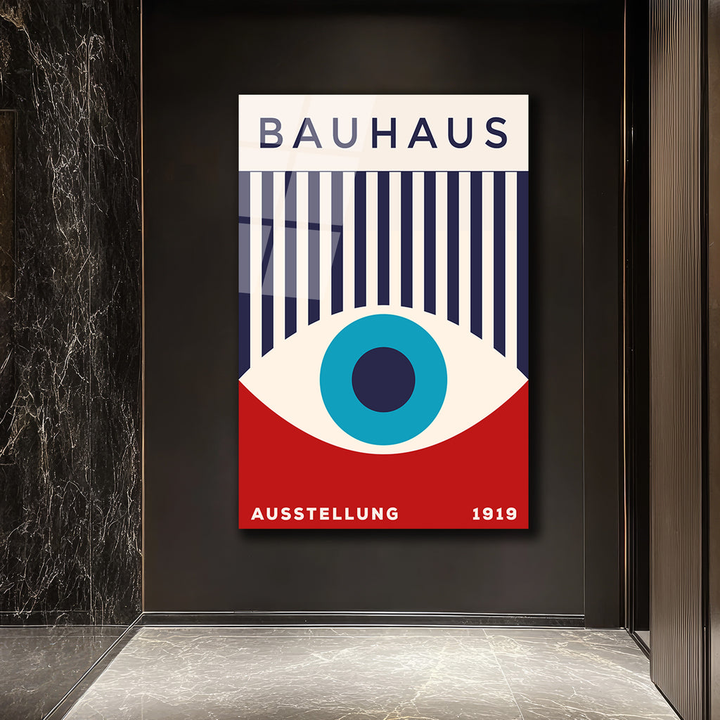 Bauhaus Göz Sanatı Temalı Modern Cam Tablo