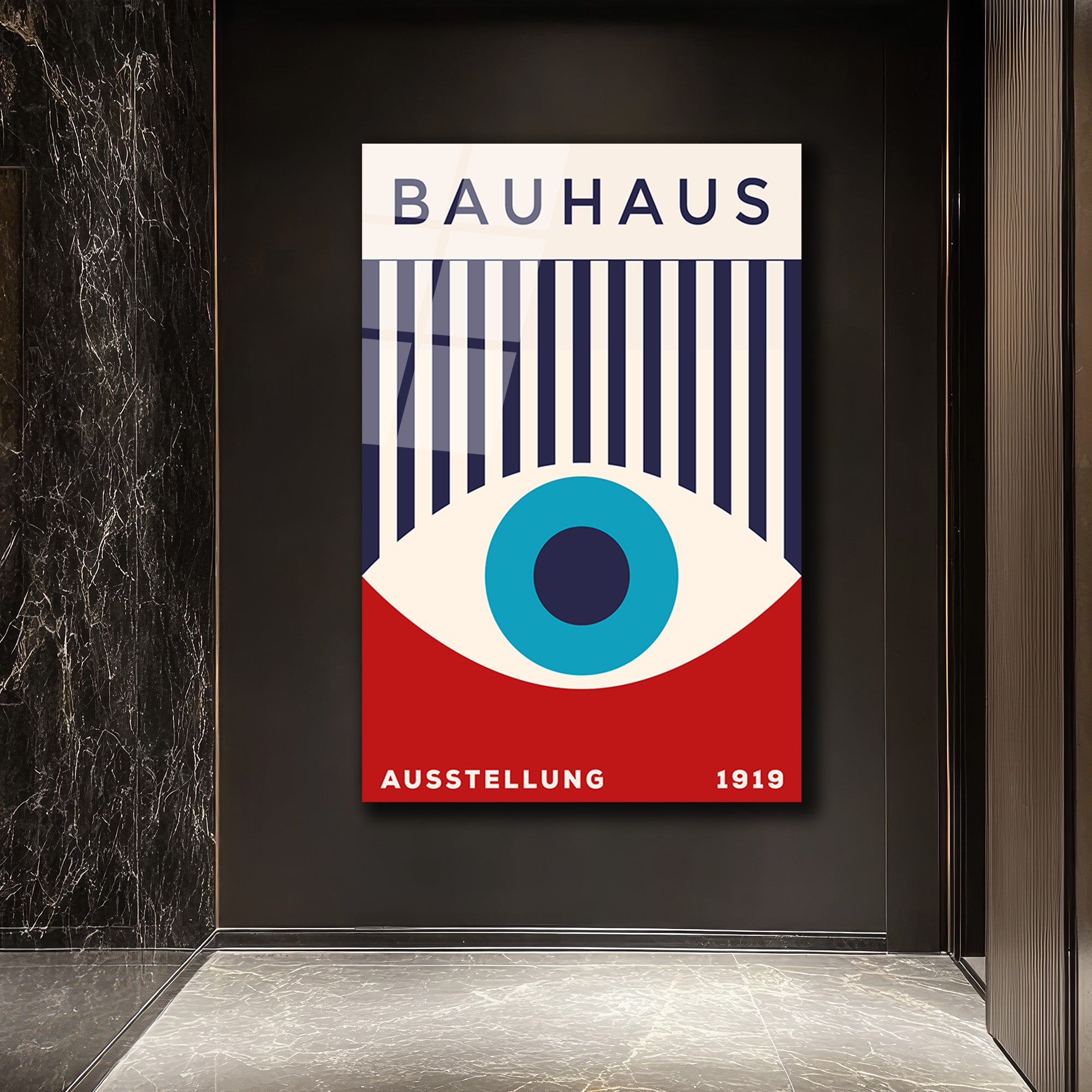 Bauhaus Göz Sanatı Temalı Modern Cam Tablo