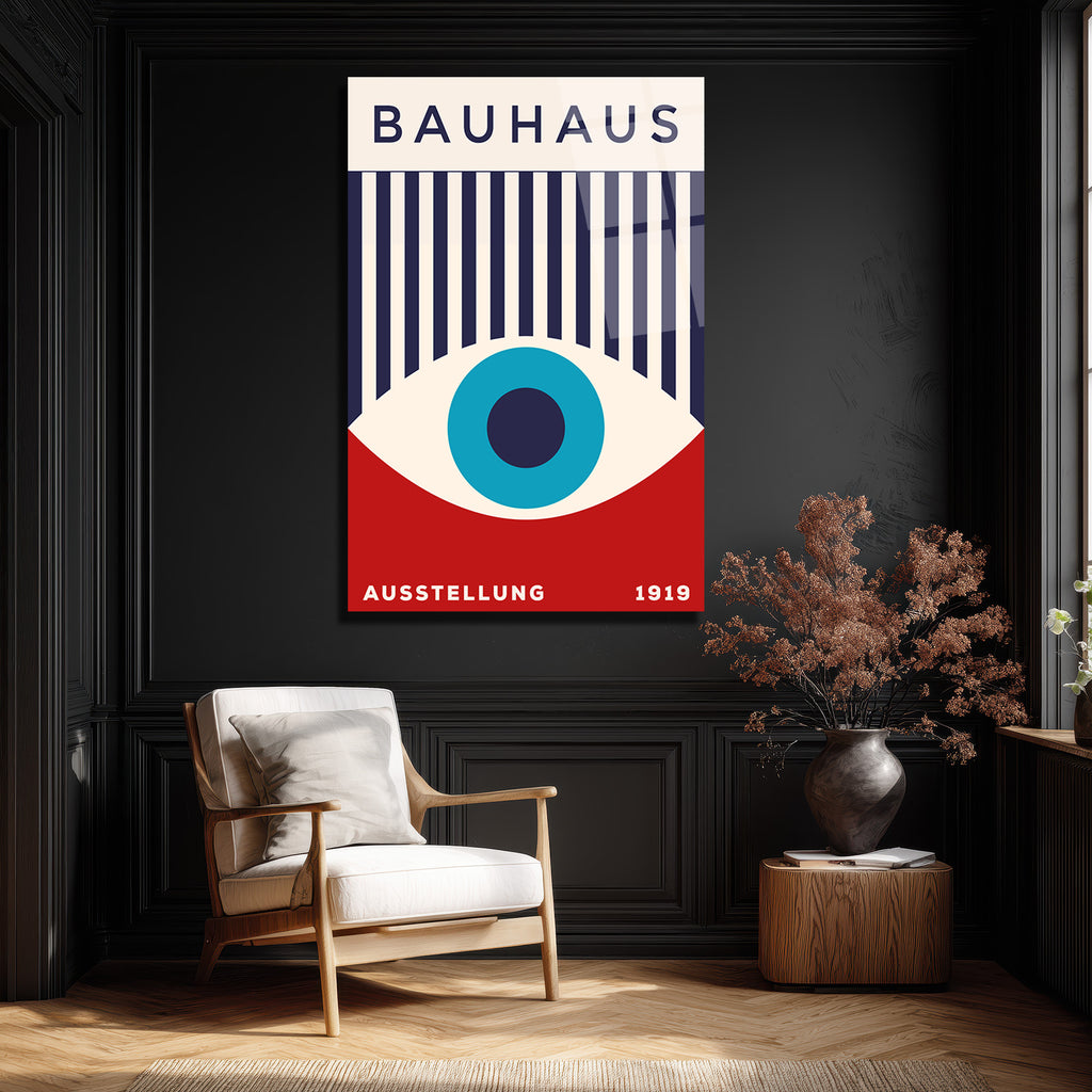 Bauhaus Göz Sanatı Temalı Modern Cam Tablo