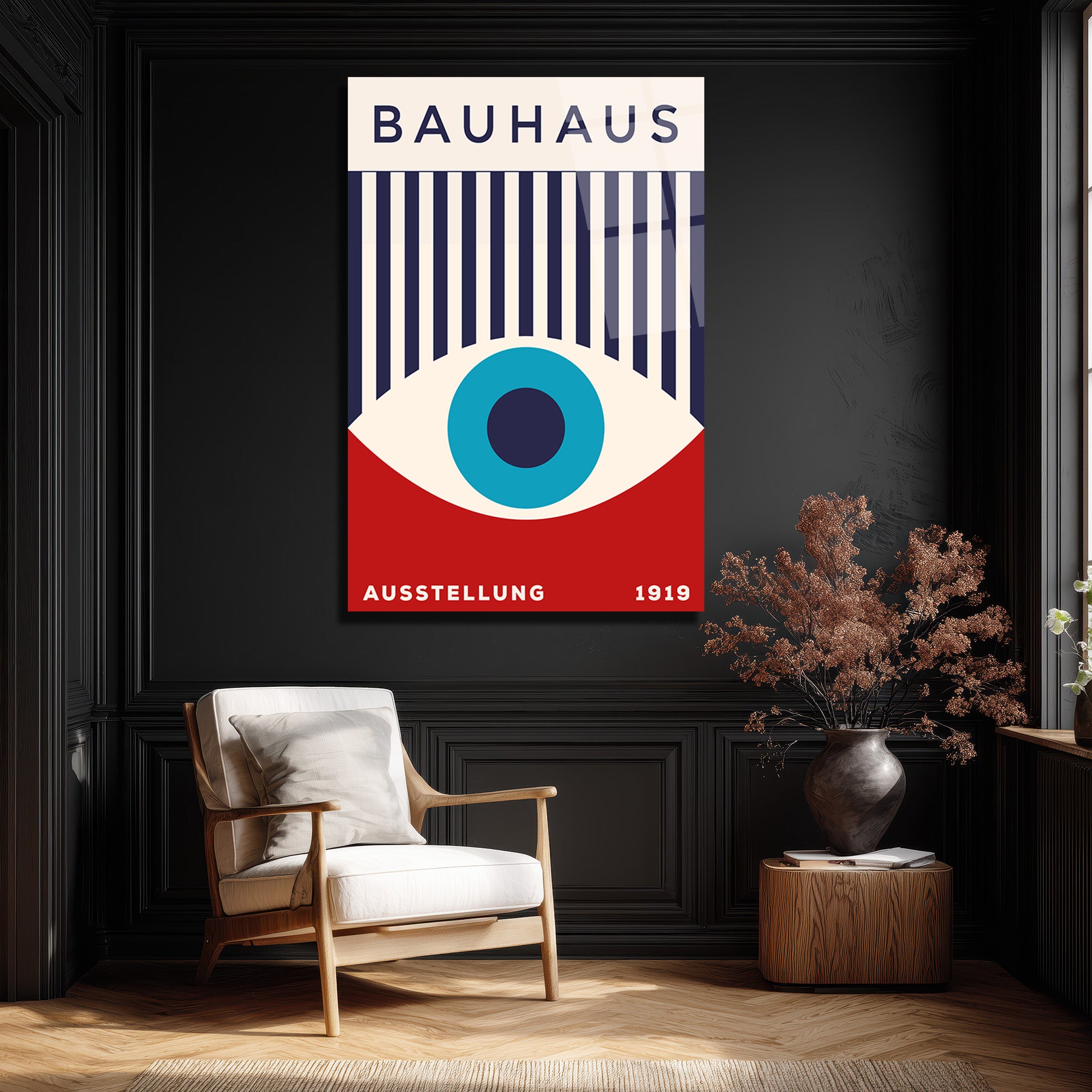 Bauhaus Göz Sanatı Temalı Modern Cam Tablo