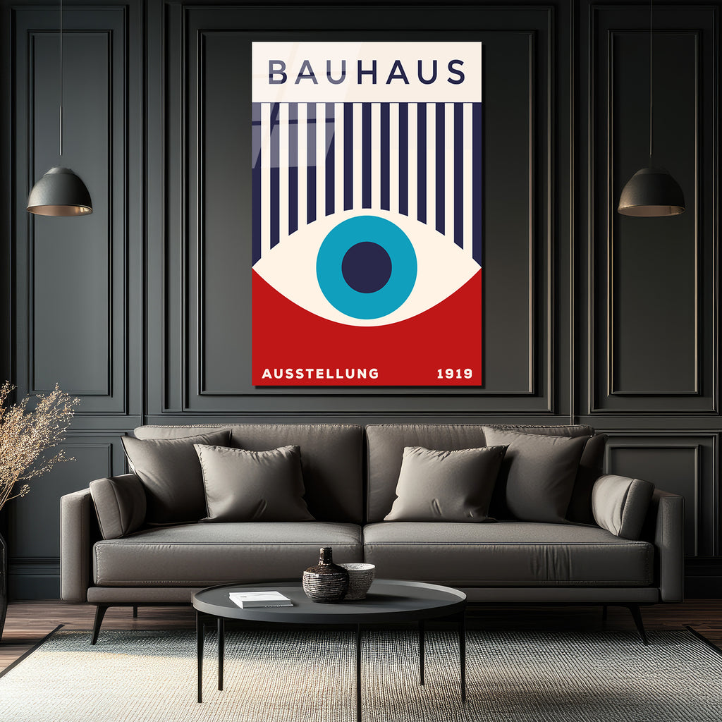 Bauhaus Göz Sanatı Temalı Modern Cam Tablo