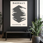 Bauhaus Soyut Çizgiler Modern Tasarım Cam Tablo