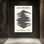 Bauhaus Soyut Çizgiler Modern Tasarım Cam Tablo