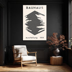 Bauhaus Soyut Çizgiler Modern Tasarım Cam Tablo