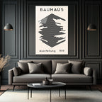 Bauhaus Soyut Çizgiler Modern Tasarım Cam Tablo