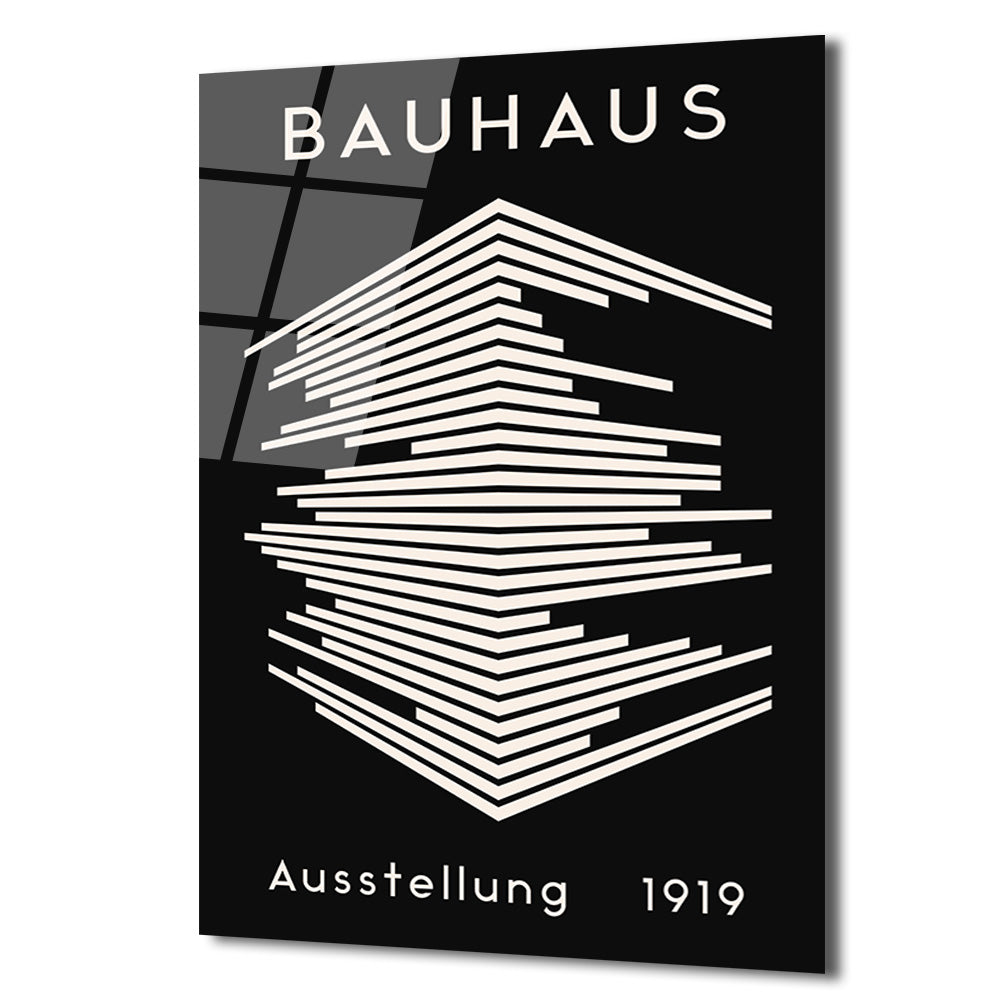 Bauhaus Mimari Tasarım Cam Tablo | Modern Duvar Dekoru