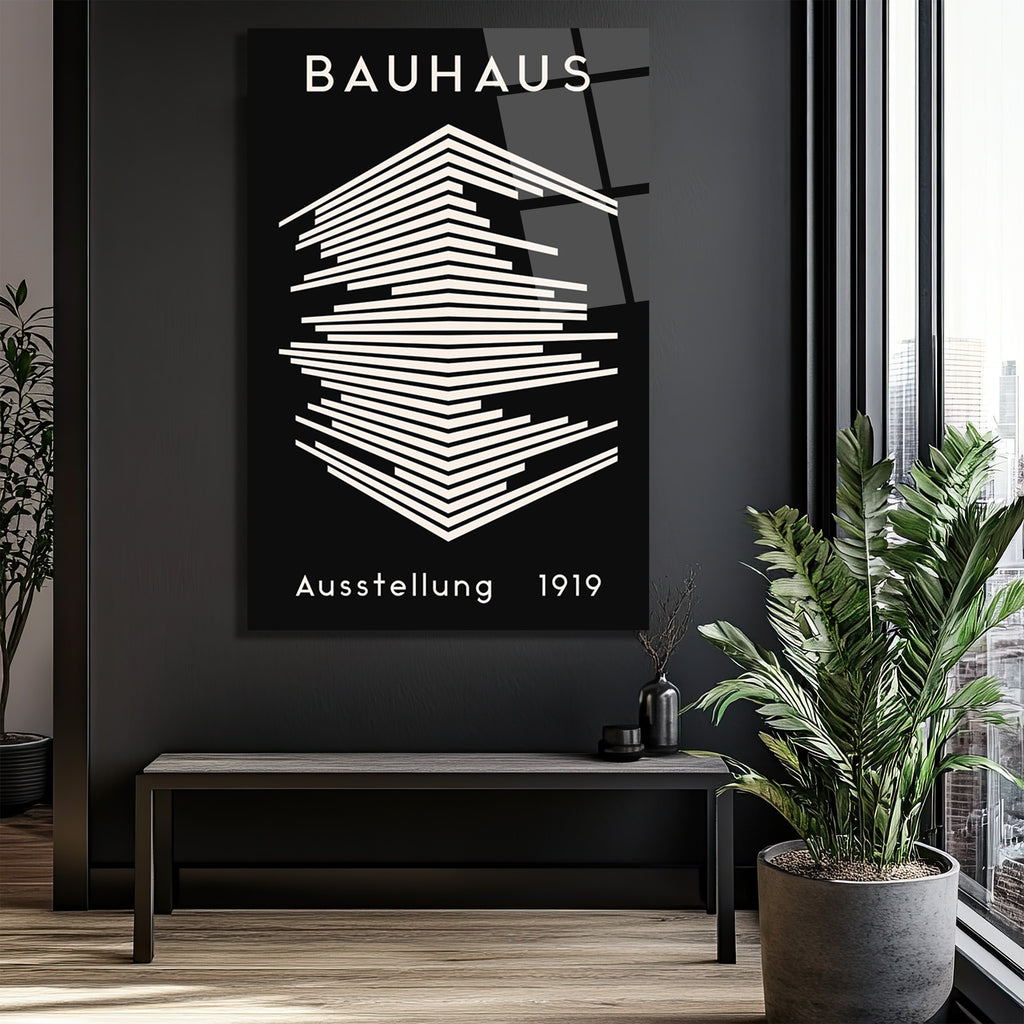 Bauhaus Mimari Tasarım Cam Tablo | Modern Duvar Dekoru