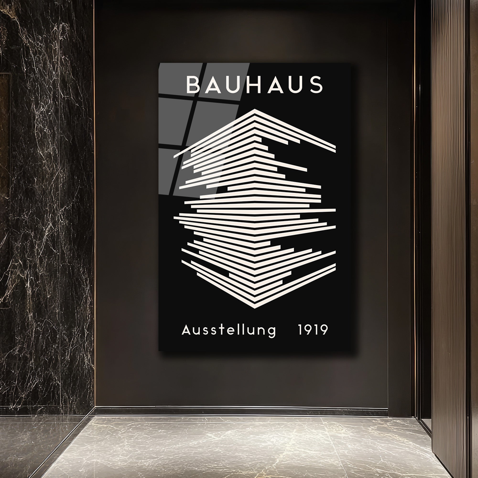Bauhaus Mimari Tasarım Cam Tablo | Modern Duvar Dekoru