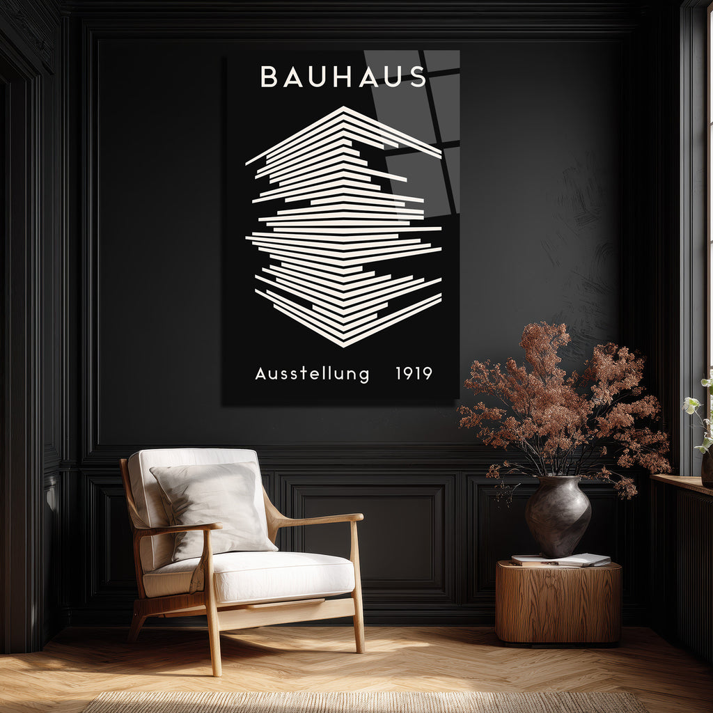 Bauhaus Mimari Tasarım Cam Tablo | Modern Duvar Dekoru
