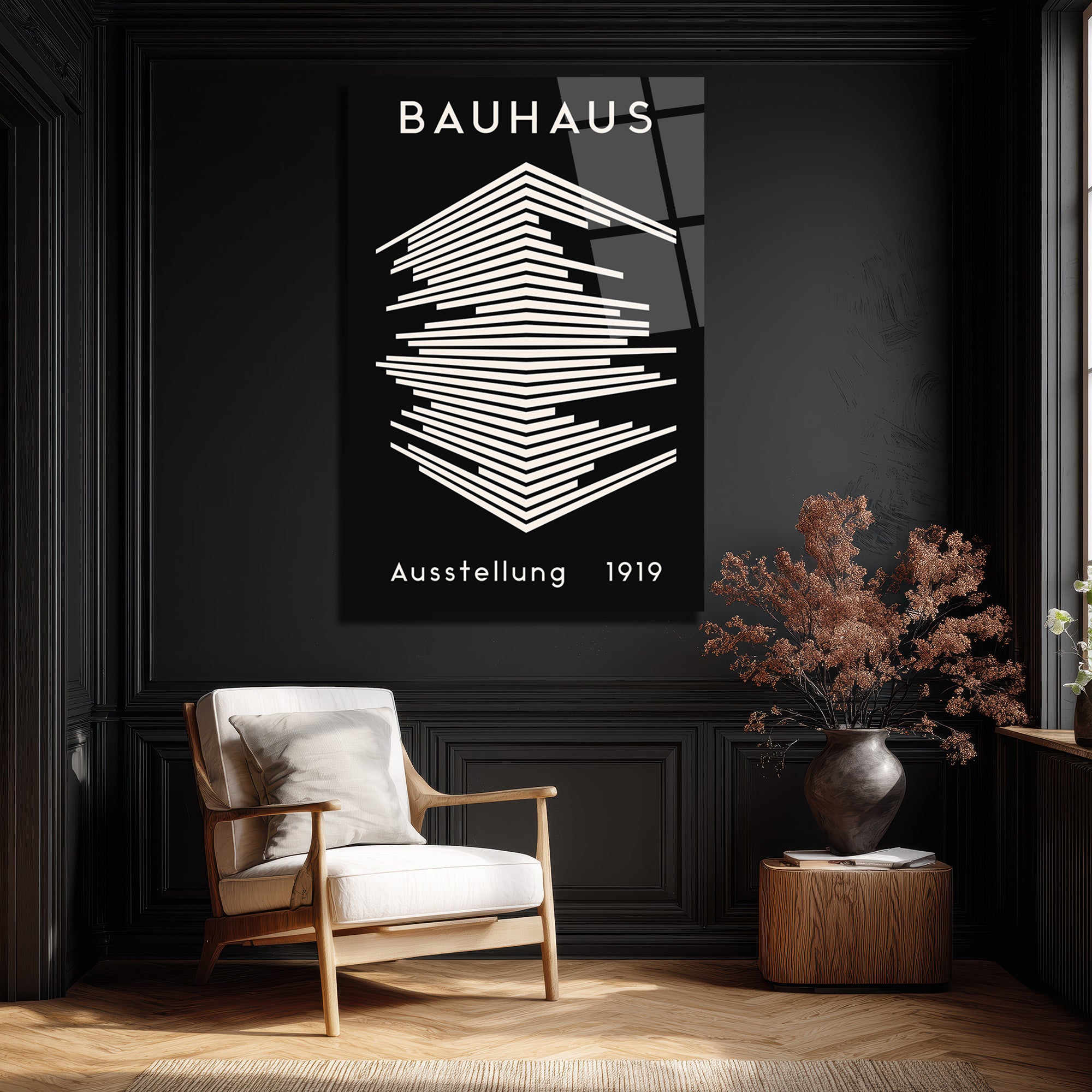 Bauhaus Mimari Tasarım Cam Tablo | Modern Duvar Dekoru