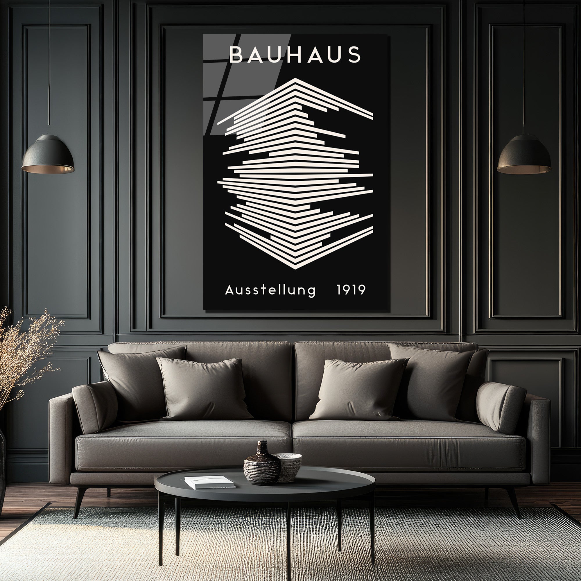 Bauhaus Mimari Tasarım Cam Tablo | Modern Duvar Dekoru