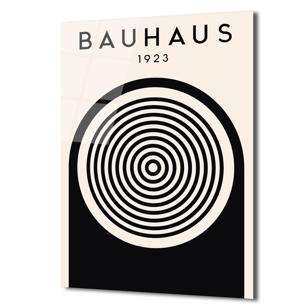 Bauhaus 1923 Konsantrik Çemberler Cam Tablo - Modern Sanat İkonu