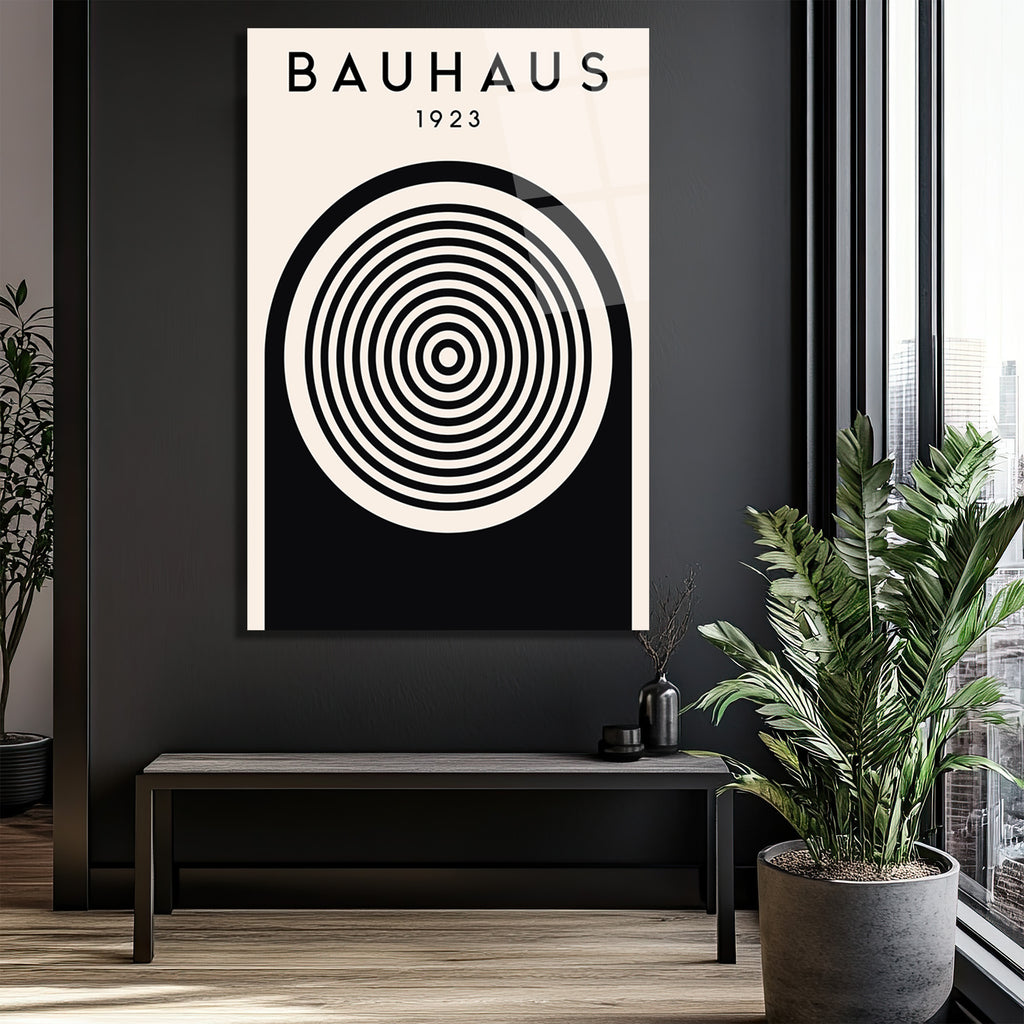 Bauhaus 1923 Konsantrik Çemberler Cam Tablo - Modern Sanat İkonu