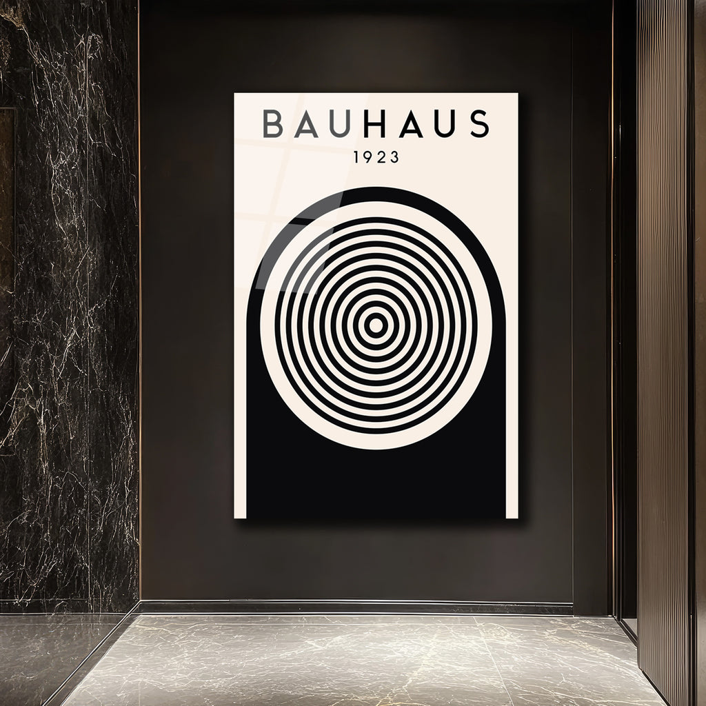 Bauhaus 1923 Konsantrik Çemberler Cam Tablo - Modern Sanat İkonu