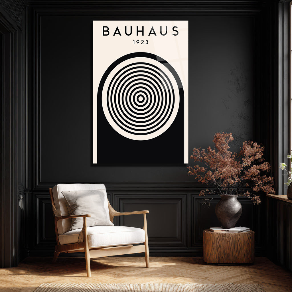 Bauhaus 1923 Konsantrik Çemberler Cam Tablo - Modern Sanat İkonu