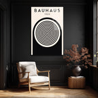Bauhaus 1923 Konsantrik Çemberler Cam Tablo - Modern Sanat İkonu