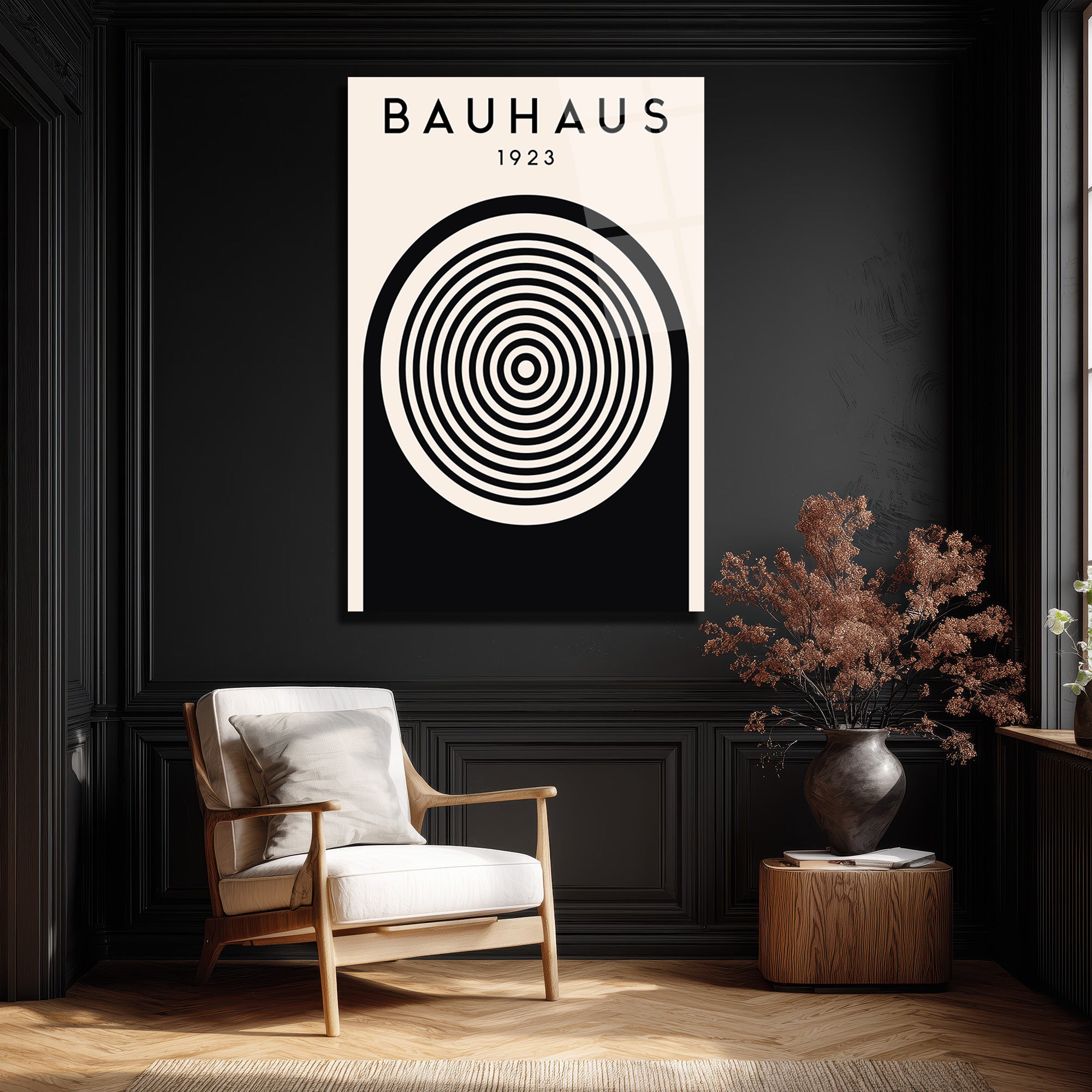 Bauhaus 1923 Konsantrik Çemberler Cam Tablo - Modern Sanat İkonu