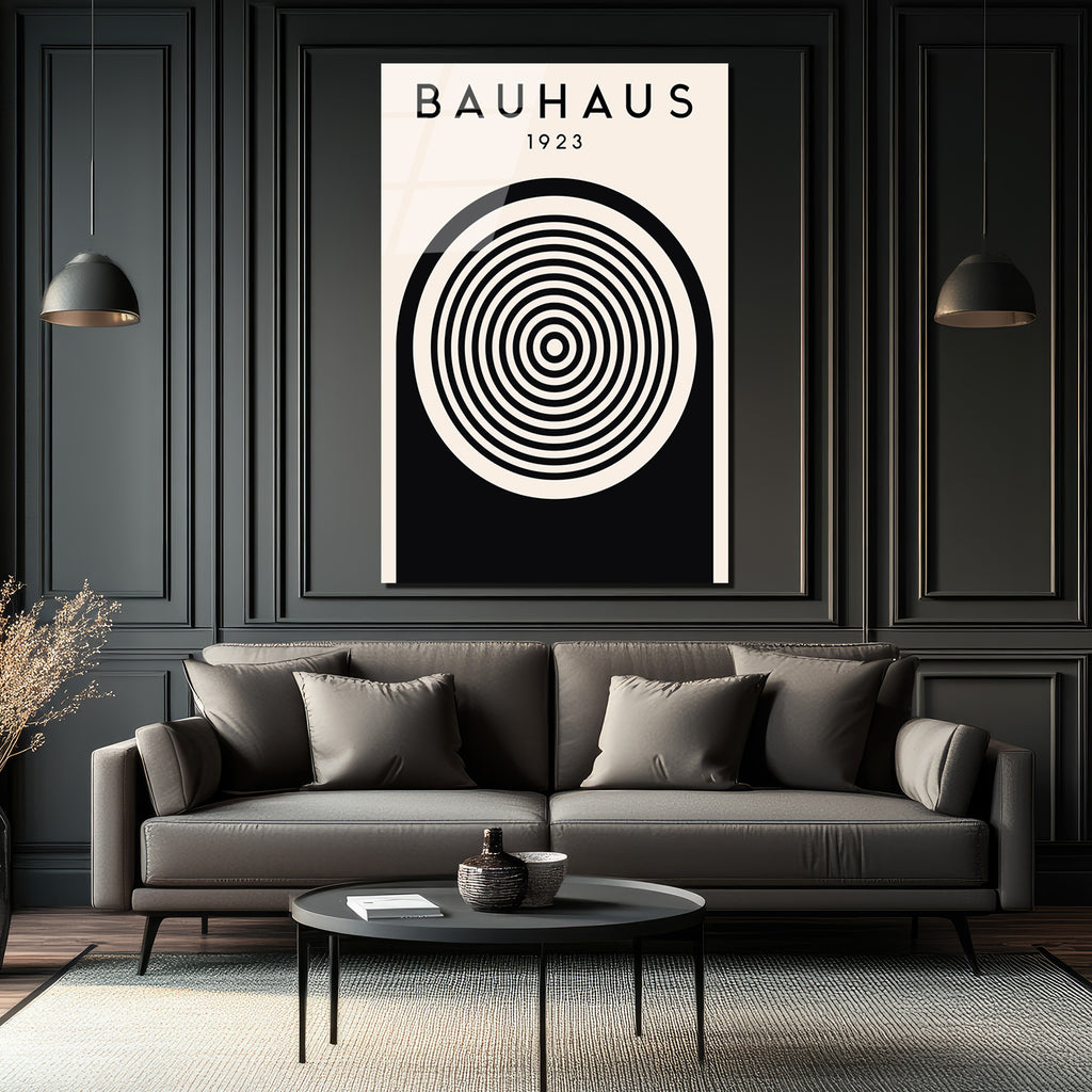 Bauhaus 1923 Konsantrik Çemberler Cam Tablo - Modern Sanat İkonu