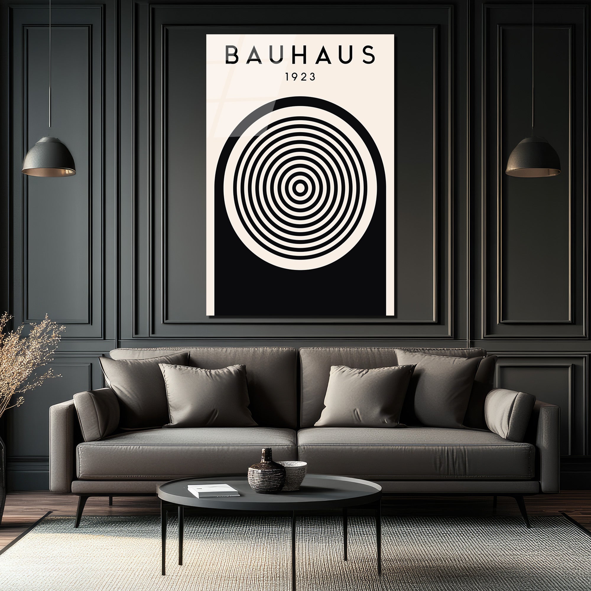 Bauhaus 1923 Konsantrik Çemberler Cam Tablo - Modern Sanat İkonu