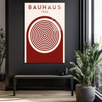 Bauhaus 1923 Geometrik Desenli Modern Cam Tablo