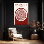 Bauhaus 1923 Geometrik Desenli Modern Cam Tablo