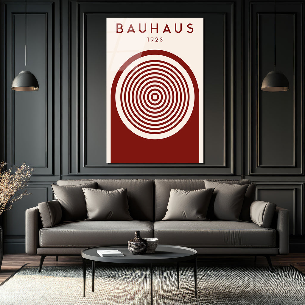 Bauhaus 1923 Geometrik Desenli Modern Cam Tablo
