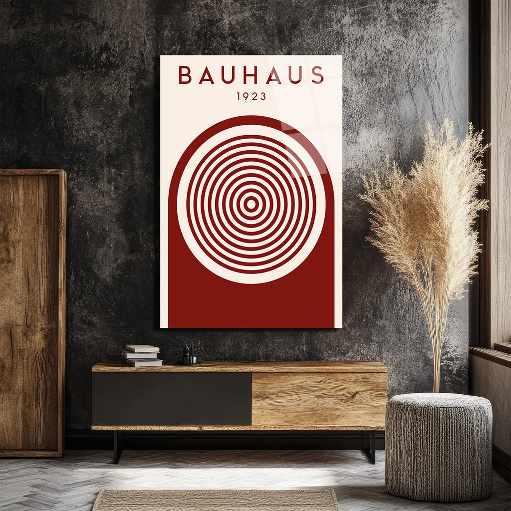 Bauhaus 1923 Geometrik Desenli Modern Cam Tablo