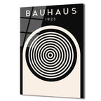 Bauhaus 1923 Minimalist Siyah Beyaz Cam Tablo