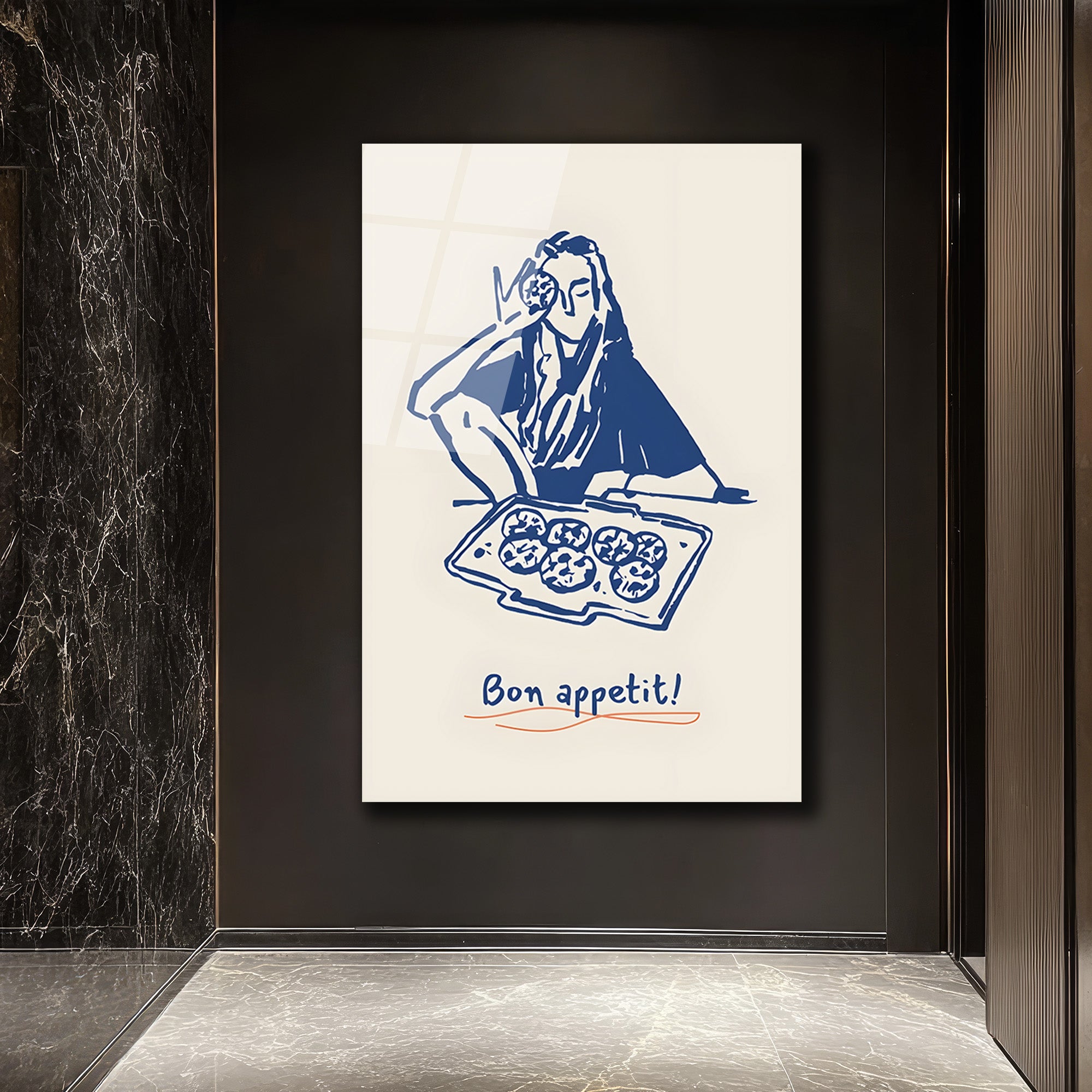 Bon Appetit Kurabiye Keyfi Minimalist Cam Tablo